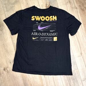 Nike Sportswear Swoosh Airodynamics Men's Short Sleeve T-Shirt XXL Black Tee